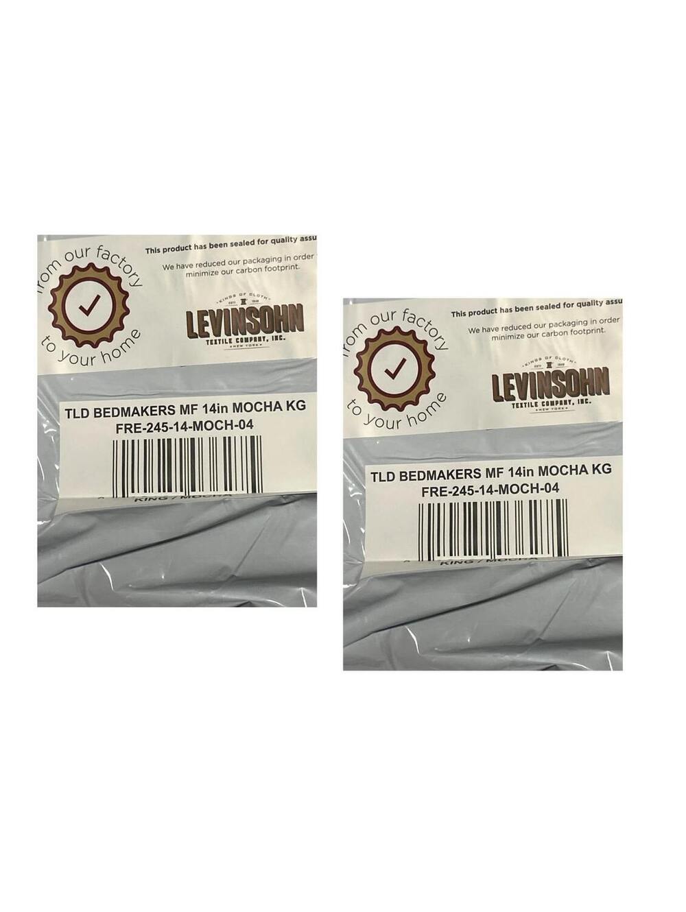 Levinsohn Magic Skirt Tailored Bedskirt King 14" Drop Mocha 2 Pack